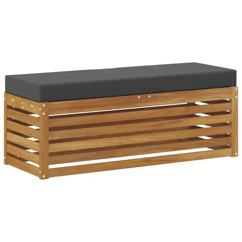 Panca con sgabello, naturale e antracite, 45.28 x 16.93 x 14.57 in