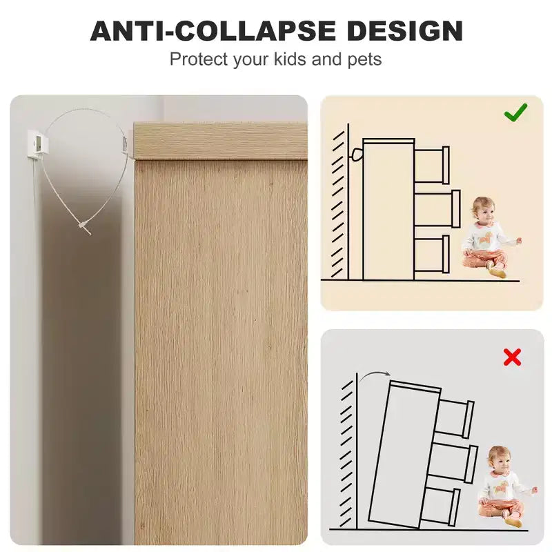 Armadio minimalista da camera da letto con 7 cassetti, mobile contenitore moderno naturale a due ante con maniglie incassate, struttura in legno