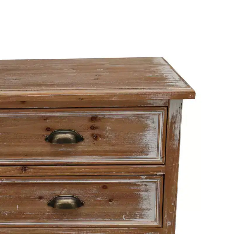 Credenza rustica in legno massello con 3 cassetti