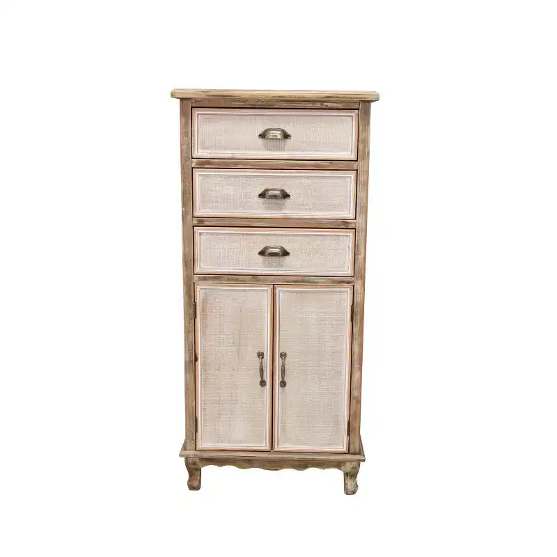 Credenza rustica in legno massello con 3 cassetti