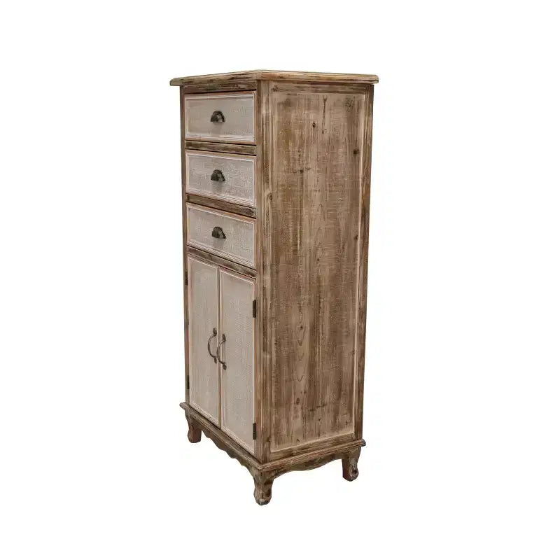 Credenza rustica in legno massello con 3 cassetti