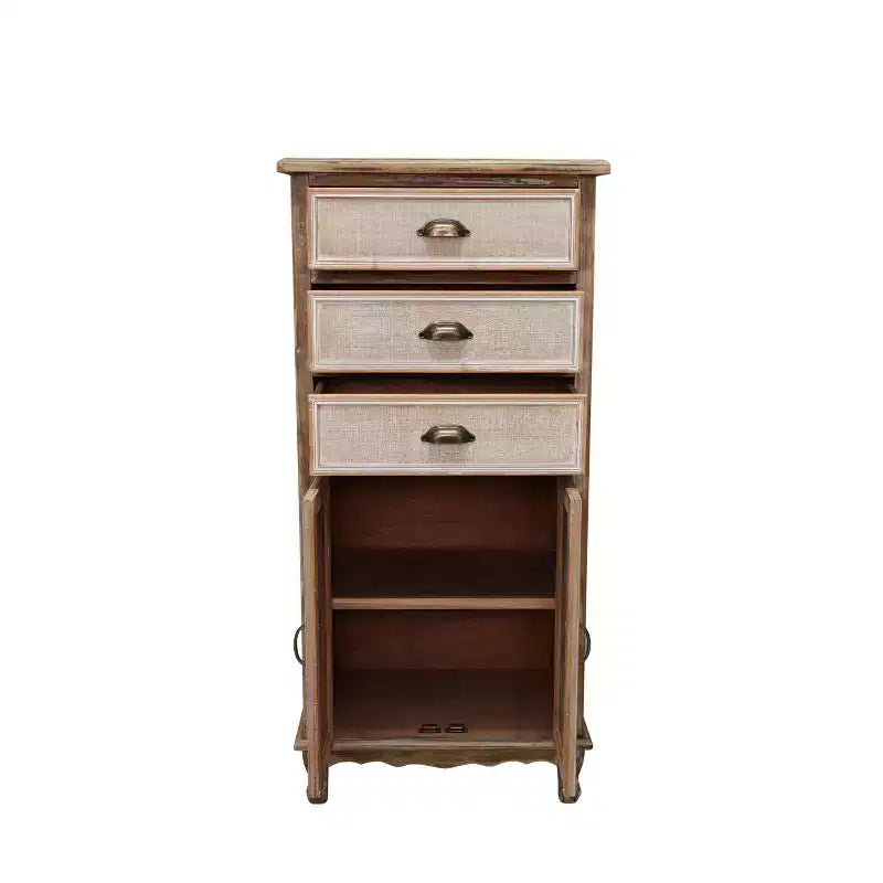 Credenza rustica in legno massello con 3 cassetti