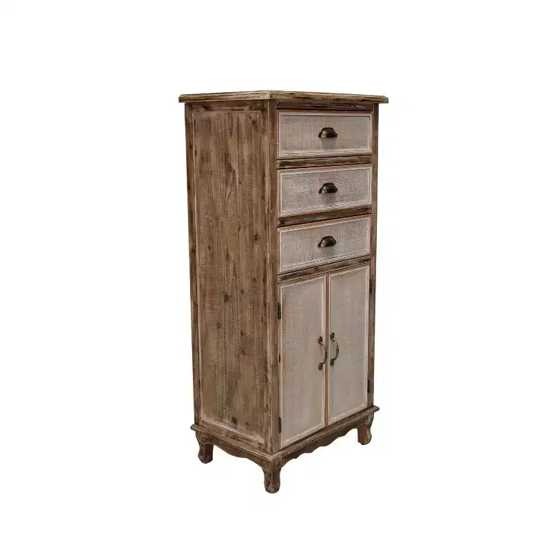 Credenza rustica in legno massello con 3 cassetti