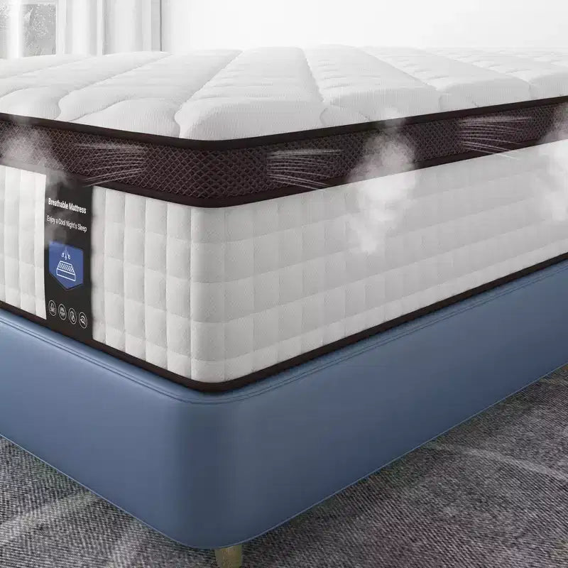 Materasso ibrido premium da 12 pollici, di rigidità media, compatibile con letto a piattaforma, rete con contenitore o base a doghe