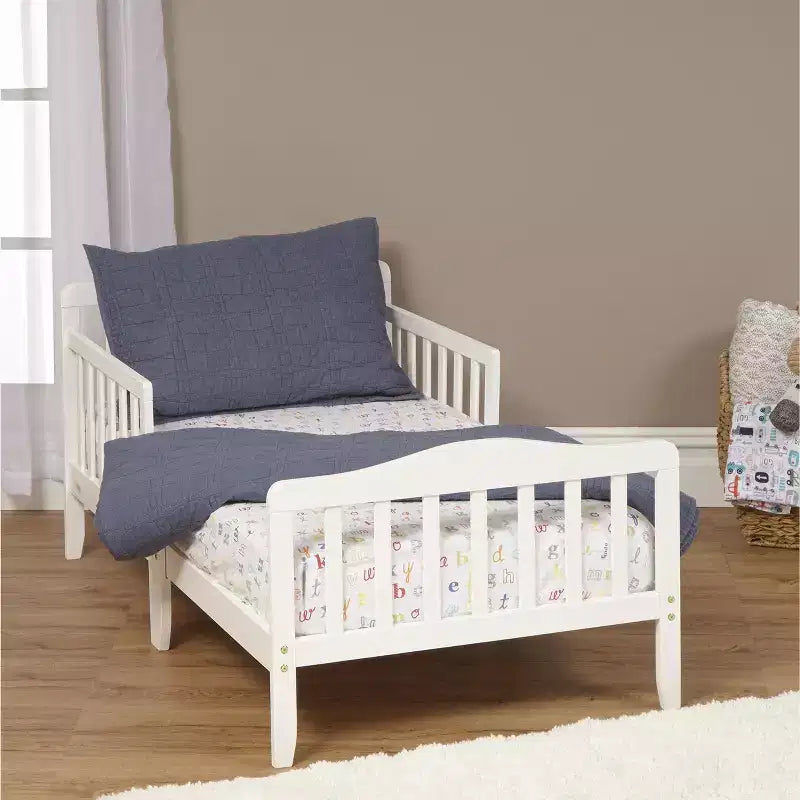 Modern Wooden Toddler Bed with Safety Rail