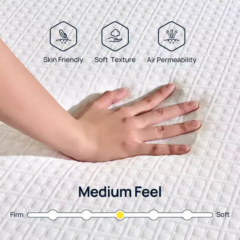 Adult 6 Inch Cooling Gel Memory Foam Mattress, Bamboo Charcoal Support Foam, Medium Firm