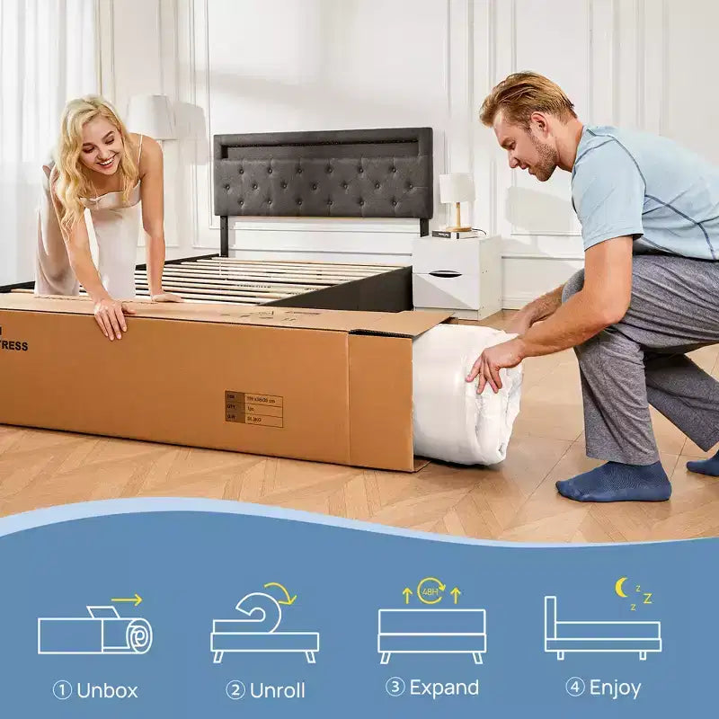 Adult 6 Inch Cooling Gel Memory Foam Mattress, Bamboo Charcoal Support Foam, Medium Firm