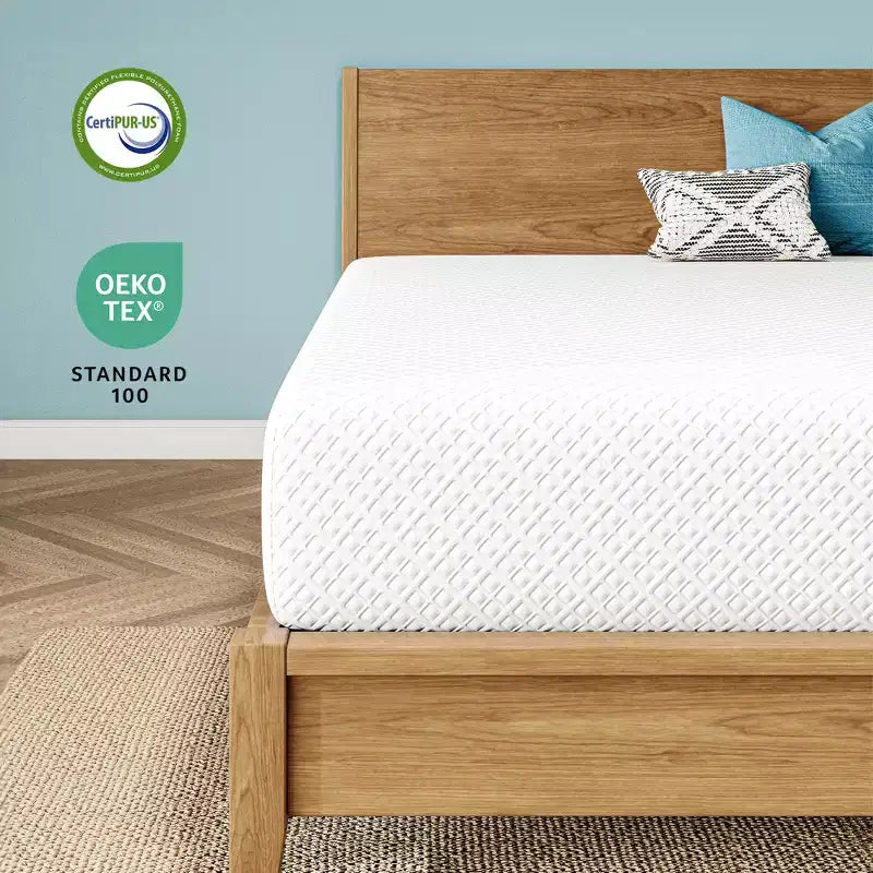 Adult 6 Inch Cooling Gel Memory Foam Mattress, Bamboo Charcoal Support Foam, Medium Firm
