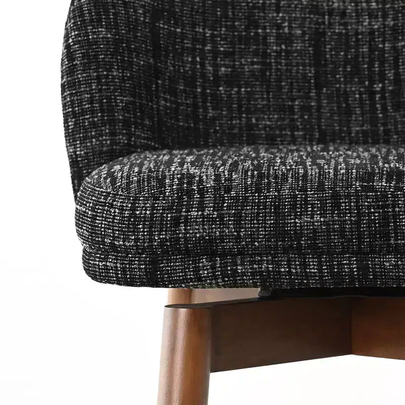 Set of 2 Modern Swivel Counter Stools with Upholstered Seat, 360 Rotating Kitchen Island or Home Bar Chairs with Solid Wood Legs