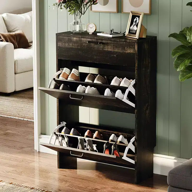 Concealed shoe cabinet (with 3 tilt-out doors)