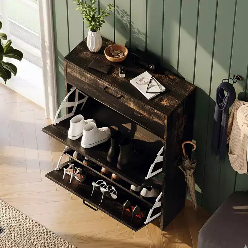 Concealed shoe cabinet (with 3 tilt-out doors)