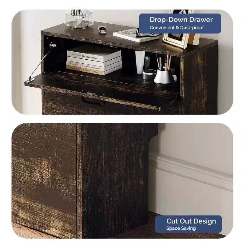 Concealed shoe cabinet (with 3 tilt-out doors)