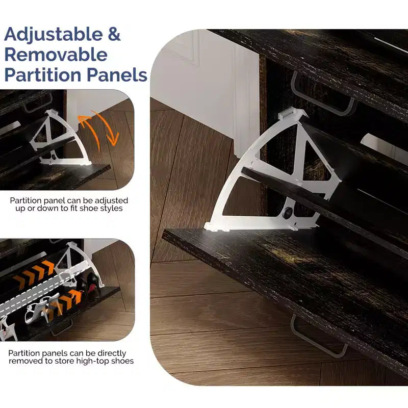 Concealed shoe cabinet (with 3 tilt-out doors)